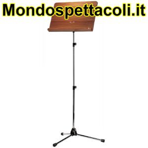 K&M chrome stand, walnut wooden desk Orchestra music stand 11841-000-02