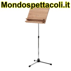 K&M chrome stand with walnut wooden desk Orchestra music stand 11831-000-02