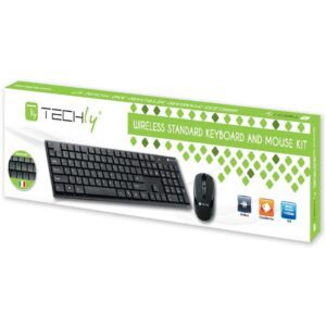 Kit Tastiera Standard e Mouse Wireless 2.4GHz Nero