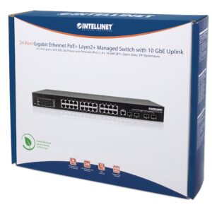 Managed Switch 24 porte Gigabit PoE+ Layer2+ 10 GbE Uplink