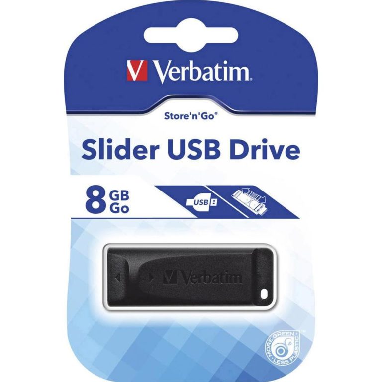 Memoria USB Verbatim 8GB Slider Nero