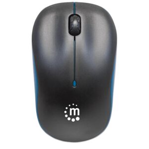 Mouse Ottico Wireless con Micro Ricevitore USB 1000dpi Nero/Azzurro