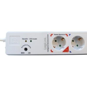 Multipresa Master-Slave a 4 Posti Schuko / 4 Italiana Bianco