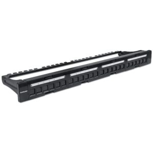 Pannello Patch Modulare 24 Porte Slim 1U Nero