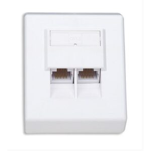 Presa a Muro RJ45 Cat.6 Esterna 2 Porte UTP Bianco