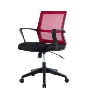 Sedia per Ufficio con Schienale Medio Nero/Bordeaux
