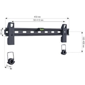 Staffa Muro Fissa Slim con Distanziali TV LED LCD 23-55'' Nero