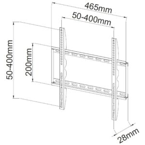 Supporto a Muro Fisso Slim per TV LED LCD 23-55'' Bianco