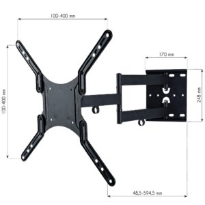 Supporto a Muro Ultra Slim per TV LED LCD 23-55'' Nero