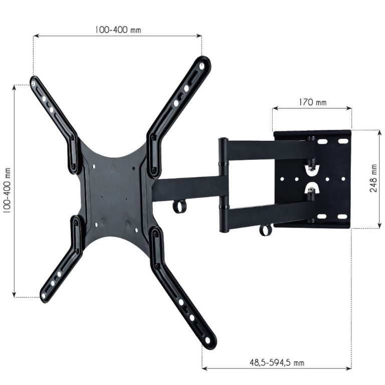 Supporto a Muro Ultra Slim per TV LED LCD 23-55'' Nero