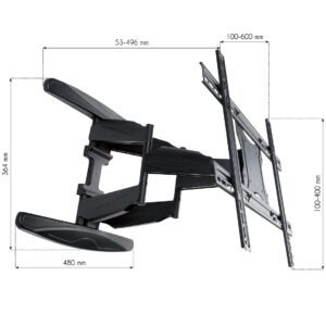 Supporto a Muro Ultra Slim per TV LED LCD 40-80'' Full Motion Nero