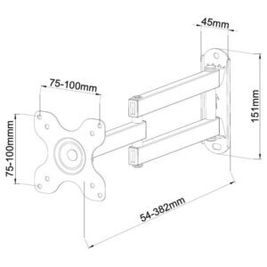 Supporto a Muro per TV LED LCD 13-30'' Full-Motion Nero