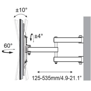 Supporto a Muro per TV LED LCD 50-100'' Full Motion Nero