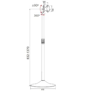 Supporto a Pavimento Colonna a Base Circolare per TV LCD/LED 13-27''