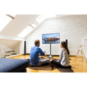 Supporto a Pavimento Colonna a Base Circolare per TV LCD/LED 13-27''