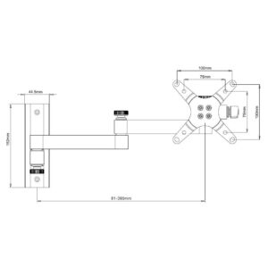 Supporto a muro per TV LED LCD 13-30'' inclinabile 3 snodi nero