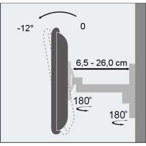 Supporto a muro per TV LED LCD 19 - 37'' inclinabile 2 snodi nero