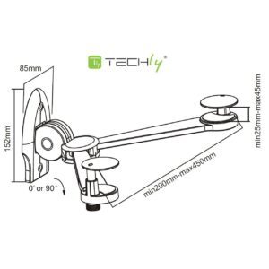 Supporto da Parete Pieghevole per Dispositivi Audio/Video
