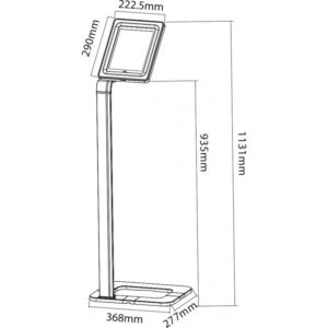 Supporto da Pavimento con Chiave di Sicurezza iPad/Tablet 9.7''-10.1''