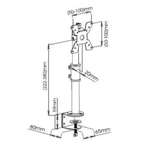 Supporto da Scrivania per Monitor 13-30'' Braccio Corto Inclinabile