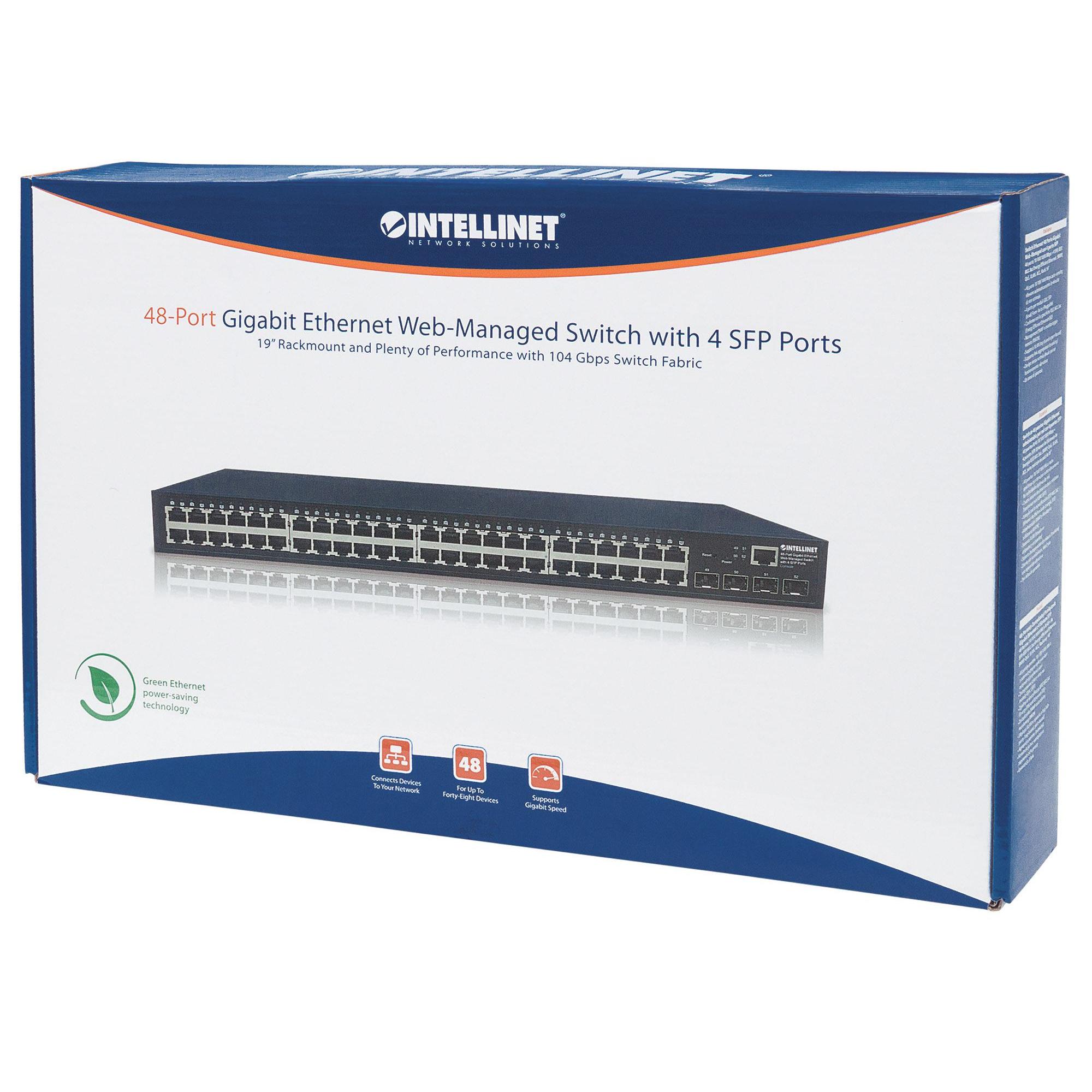 Switch Ethernet 48 Porte Gigabit Web-Managed con 4 porte SFP