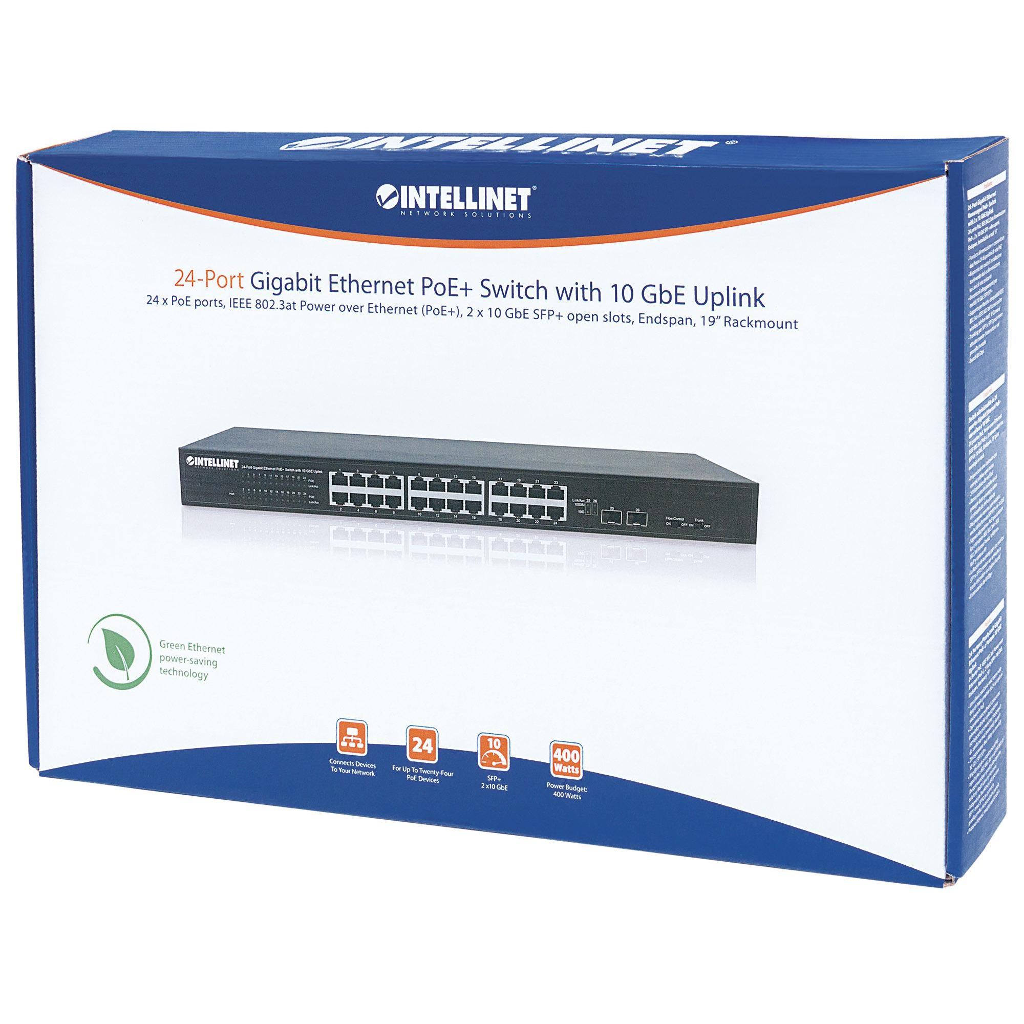 Switch Gigabit Ethernet 24 Porte PoE+ con 2 porte SFP+ 10GbE