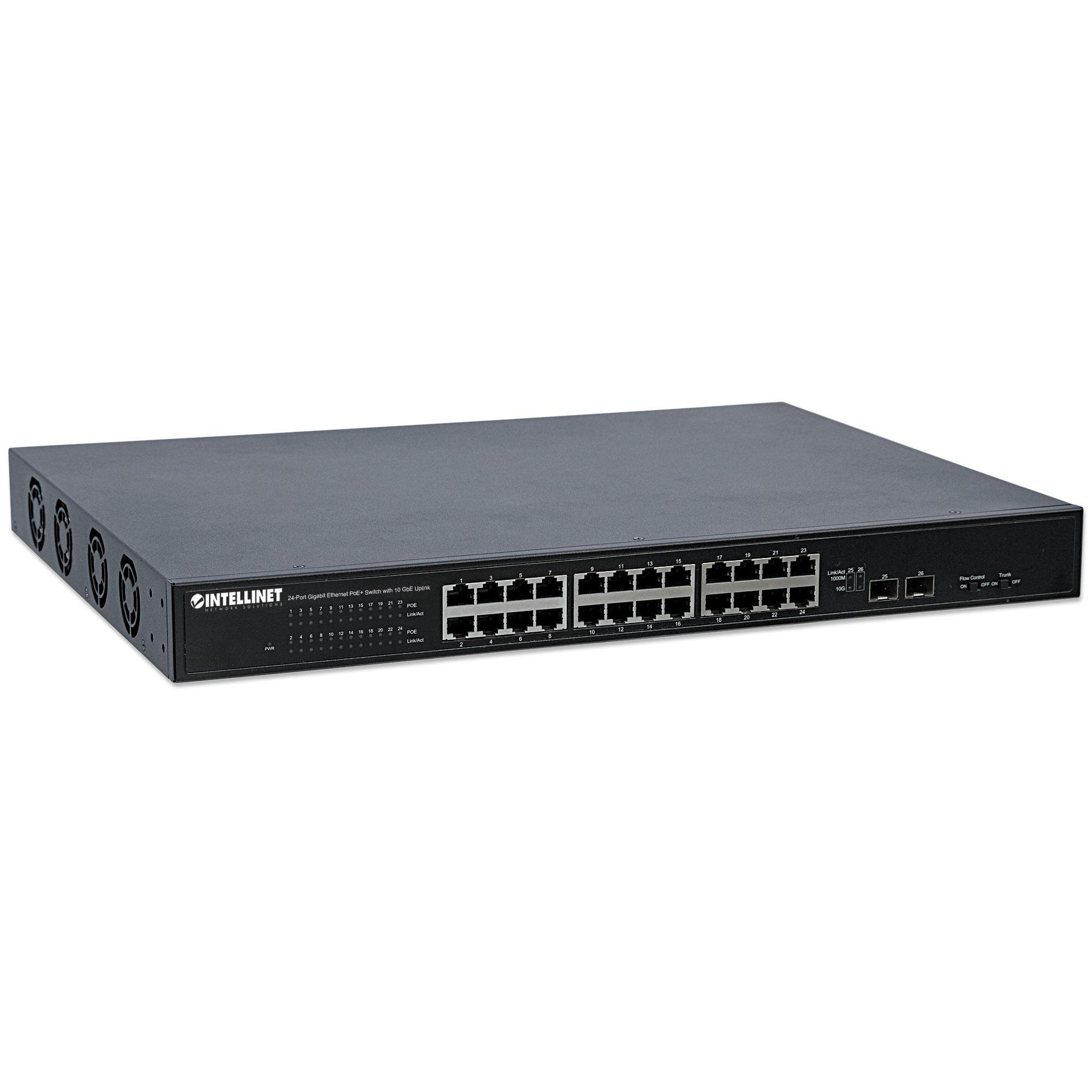 Switch Gigabit Ethernet 24 Porte PoE+ con 2 porte SFP+ 10GbE