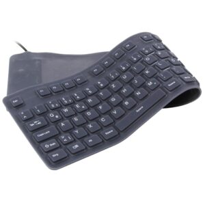 Tastiera Flessibile in Silicone USB/PS2 109 Tasti Layout Tedesco Nero