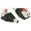 Adattatore DC 2.1x5.5mm Maschio Terminal Block 2 pin con Pulsante