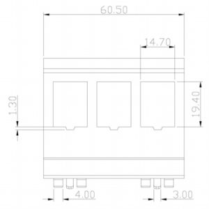 Adattatore per 3 moduli Keystone su barra DIN