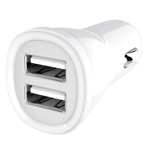 Caricatore da Auto 2 USB 5V 2.4A Bianco