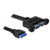 Cavo Interno USB3.0 19 pin Femmina / 2x USB A Femmina