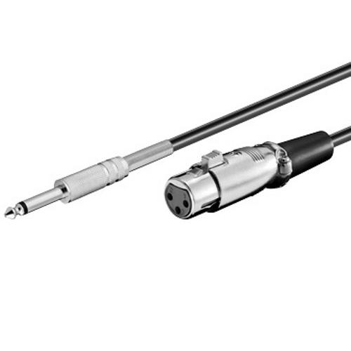 Cavo XLR Cannon femmina a Jack 6.35 maschio 6 mt. Mono nero