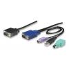 Cavo triplo per KVM 15 Poli a combo USB e PS2 3 mt