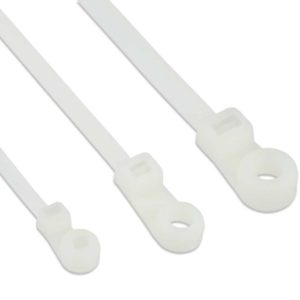 Fascette Fermacavi con Occhiello 200x4,8mm in Nylon 100pz Bianco