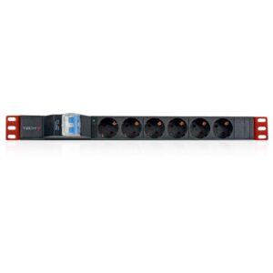 Multipresa per rack 19'' 6 posti con magnetotermico 1 U