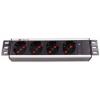 Multipresa universale 4 posti rack 10''