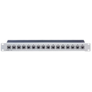 Pannello Patch STP 16 Posti RJ45 Cat. 5E Grigio