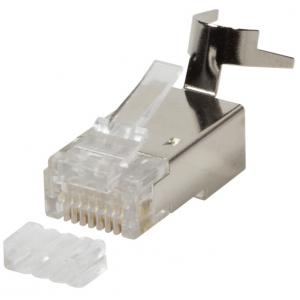 Plug Cat. 6A RJ45 Schermato STP per Cavo Rigido/Flessibile Cat.6/6A/7 10pz