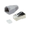 Plug Cat.6 RJ45 e Copriconnettore per Cavo Schermato, 100pz Grigio