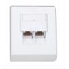 Presa a Muro RJ45 Cat.6 Esterna 2 Porte UTP Bianco