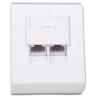 Presa a muro RJ45 Cat5e esterna 2 porte, UTP, colore bianco