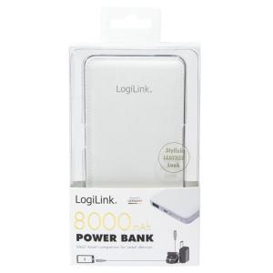 Carica Batterie Power Bank per Smartphone Tablet 8000mAh USB Bianco