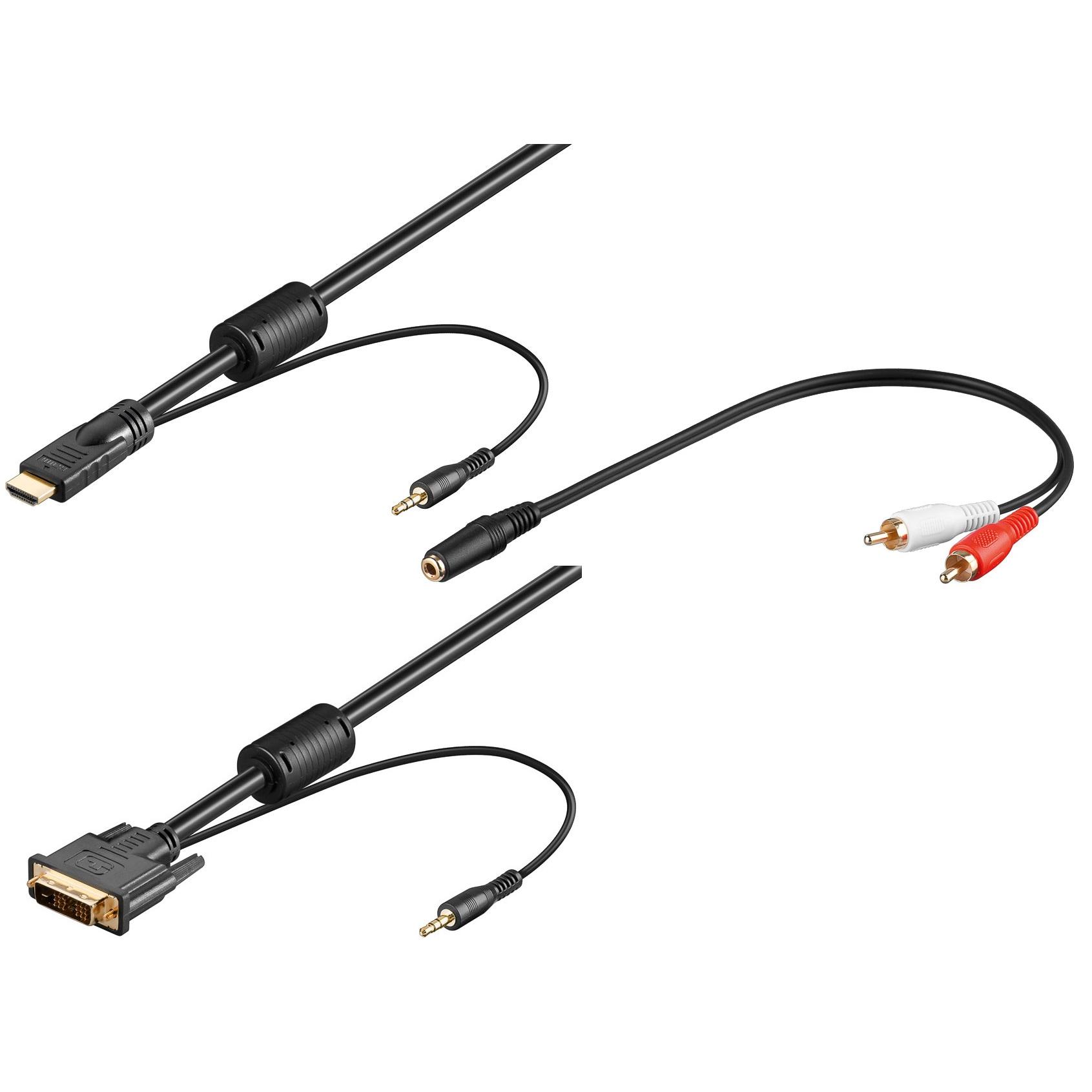 Cavo da HDMI a DVI con Audio 2m + Adattatore jack/RCA