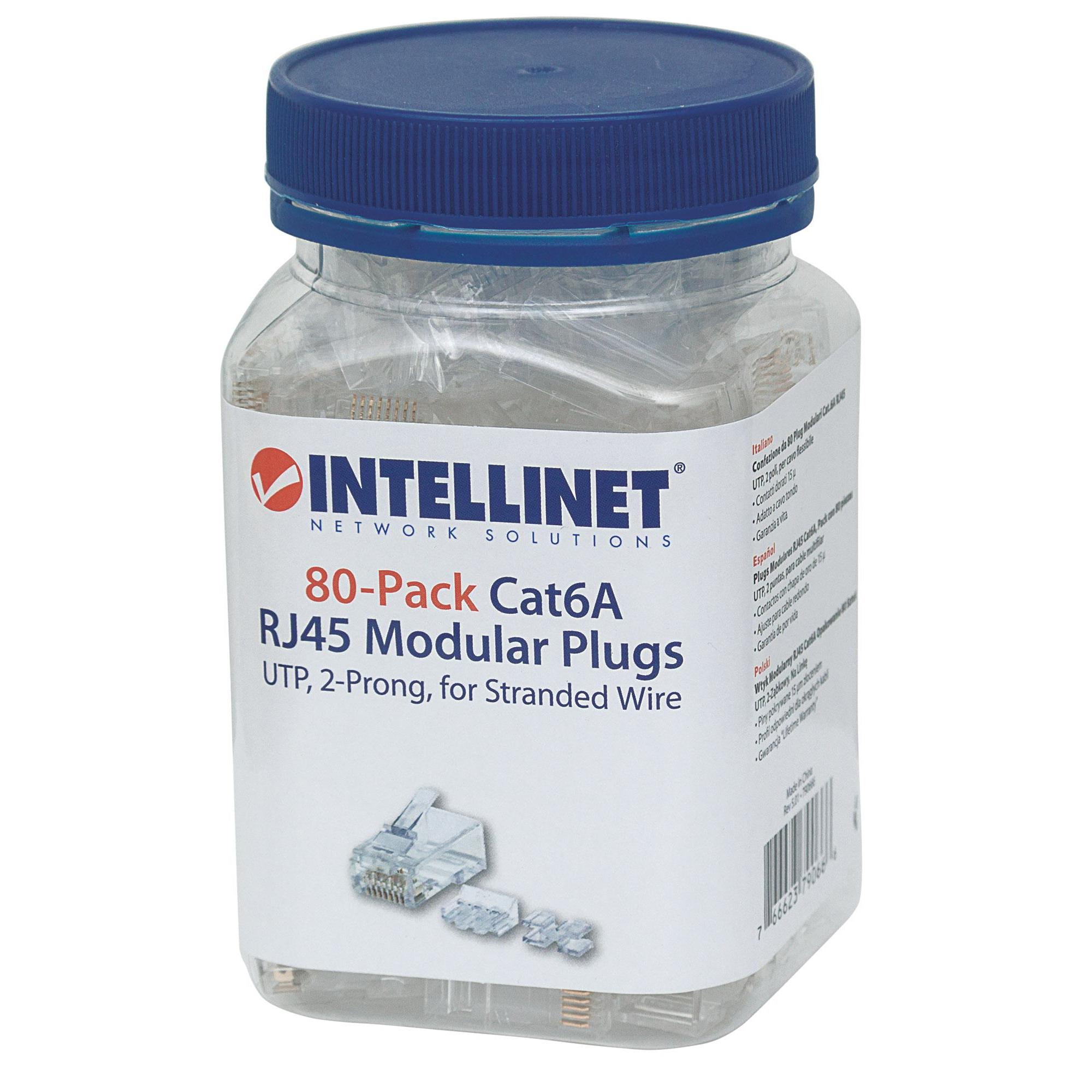 Confezione da 80 Plug Modulari Cat.6A RJ45 UTP