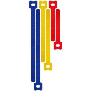 Fascette Fermacavo Blu-Rosso-Giallo in Velcro Set da 6 pz