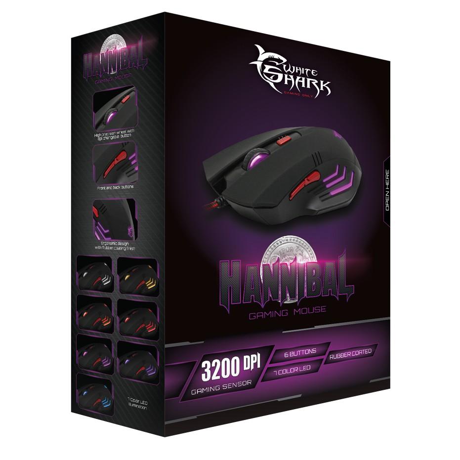 Mouse Gaming USB 3200dpi 6 Tasti Nero Hannibal GM-1602