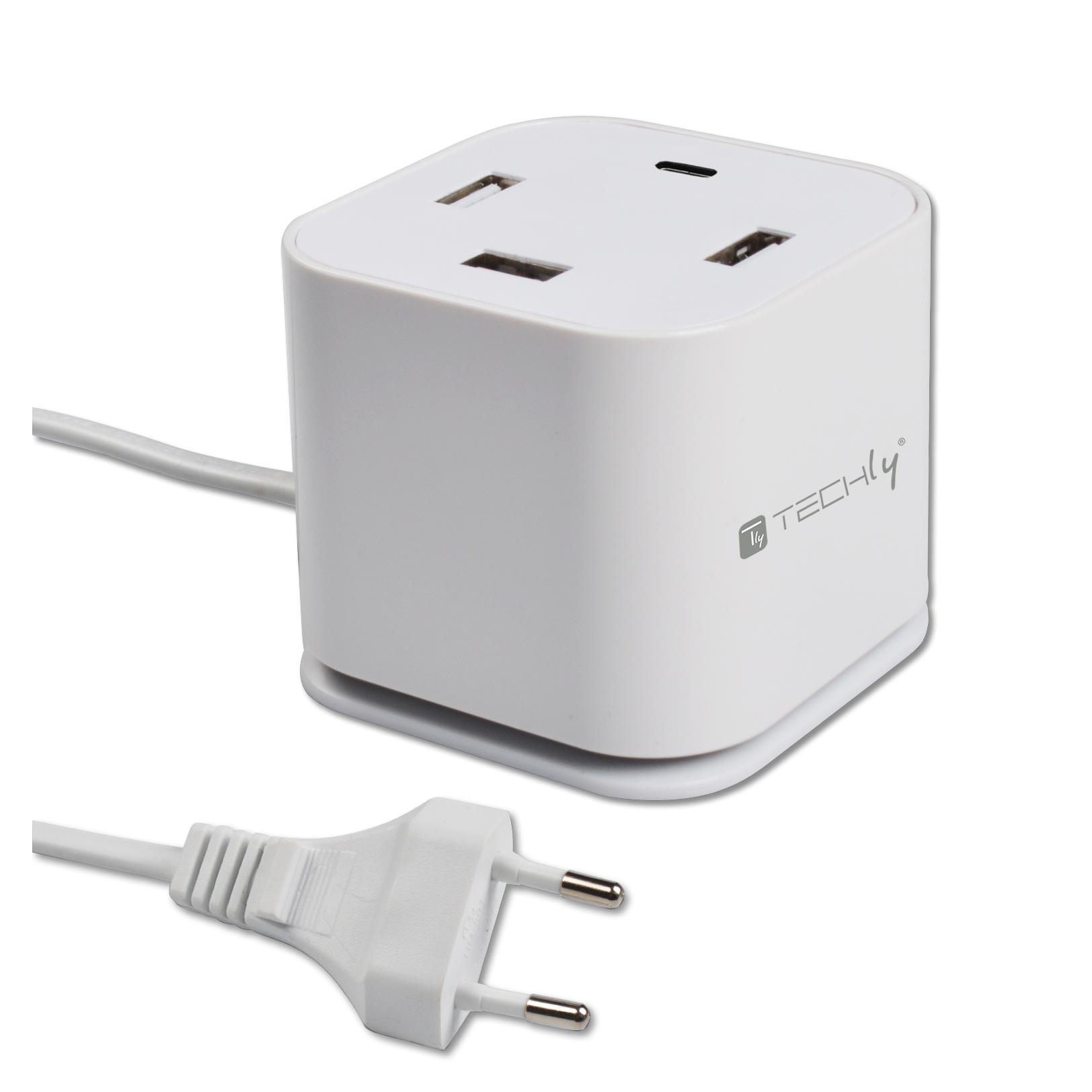 Stazione di ricarica 4 porte USB 60W 5V/5,8A con porta USB-C (PD)