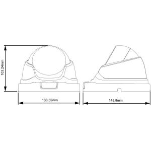 Telecamera Dome CCTV IR Varifocale Full-HD da Soffitto Parete IP66