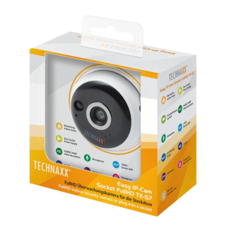 Telecamera Dome FullHD da Presa a Muro per Interni IR LED PIR, TX-57